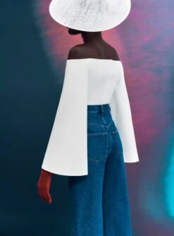 The Asten Top In Cream -Paramount Dresses Store SOLACE LONDON OS30031 ASTEN TOP WINTER WHITE 3