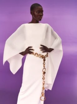 The Simone Maxi Dress In Cream -Paramount Dresses Store SOLACE LONDON OS30032 SIMONE MAXI DRESS WINTER WHITE 2