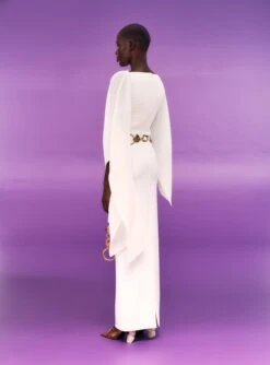 The Simone Maxi Dress In Cream -Paramount Dresses Store SOLACE LONDON OS30032 SIMONE MAXI DRESS WINTER WHITE 3