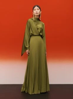 The Henley Skirt In Sweet Pea Green -Paramount Dresses Store SOLACE LONDON OS31052 HENLEY SKIRT SWEET PEA GREEN 1