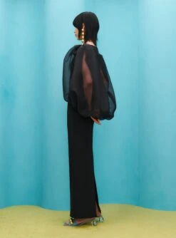 In Ziya Maxi Dress In Black -Paramount Dresses Store SOLACE LONDON OS31069 ZIYA MAXI DRESS BLACK 3