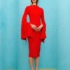 The Ami Midi Dress In Red -Paramount Dresses Store SOLACE LONDON OS31073 AMI MIDI DRESS RED 1