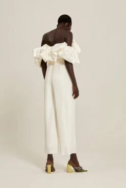 The Zoya Trouser In Cream -Paramount Dresses Store solace london os2055 zoya white back 2 2