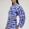The Mirabelle Dress In Cobalt Blue Painted Check -Paramount Dresses Store solace london os21061a mirabelle cobalt blue painted check detail 4