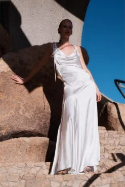 The Aletta Dress In Cream -Paramount Dresses Store solace london os27034 aletta winter white shoot 1