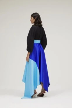 The Quinn Dress In Black & Cobalt Blue -Paramount Dresses Store solace london os27048 quinn black cobalt blue back3 1