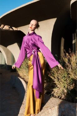 The Remmy Top In Ultra Purple -Paramount Dresses Store solace london os27061b remmy ultra purple os27035 laramie gold shoot 1