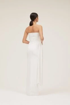 The Harlow Dress In Cream -Paramount Dresses Store solace london os27065 harlow white back 3