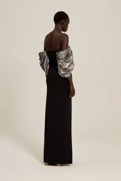 The Luna Dress In Gunmetal -Paramount Dresses Store solace london os29017 luna gunmetal back 2