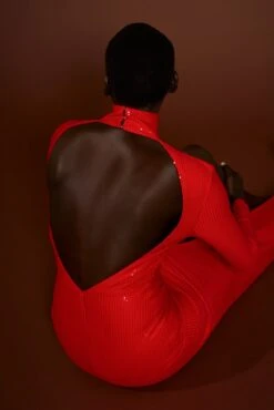 The Harper Dress In Red -Paramount Dresses Store solace london os29019 harper red detail 3